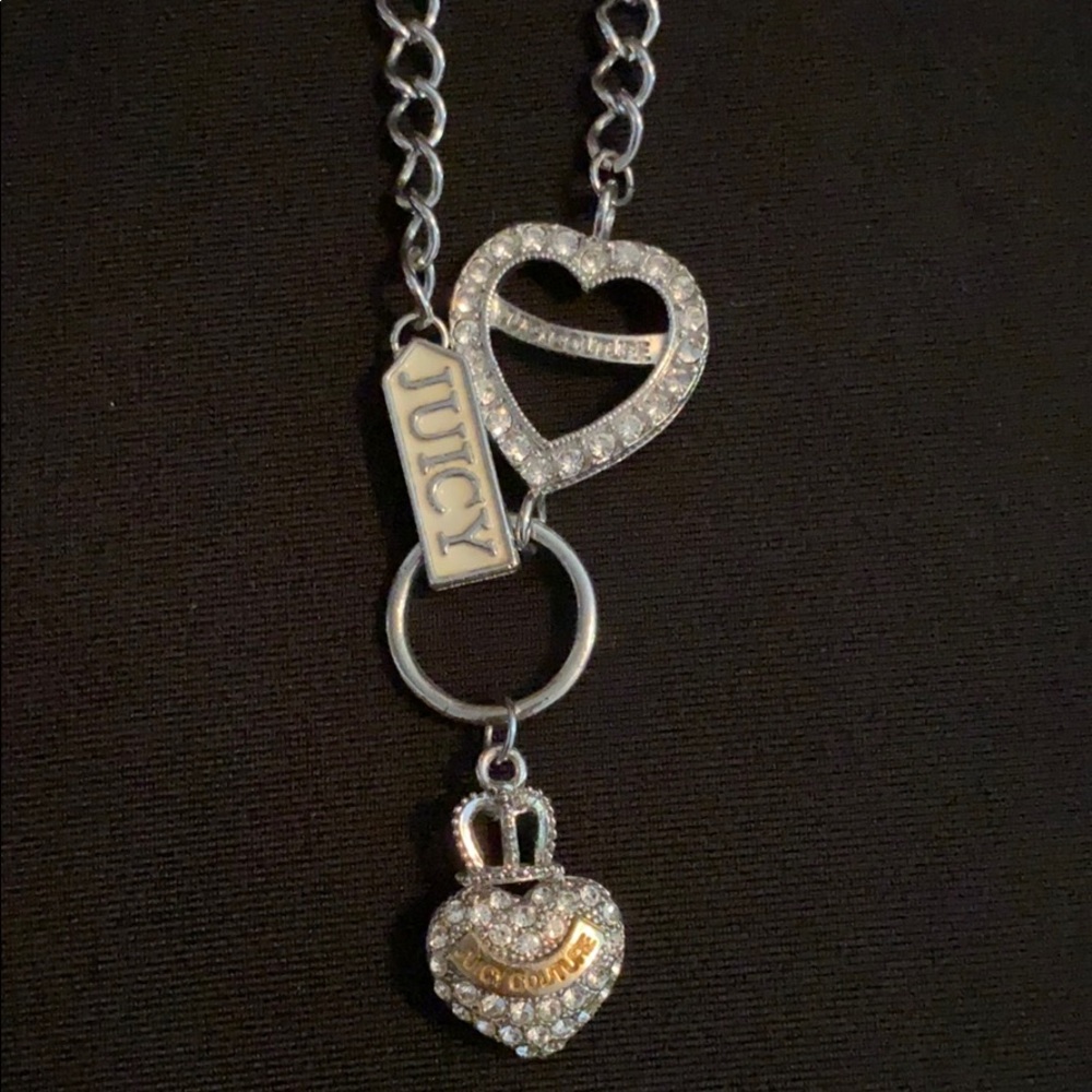 Juicy Couture silver designer heart necklace